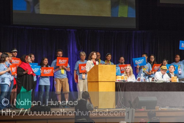 Mayoral candidate Betsy Hodges at the 2013 Minneapolis DFL Conve